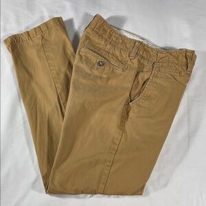 American Eagle mens golden khaki Straight flat front chino pants - size 28x32